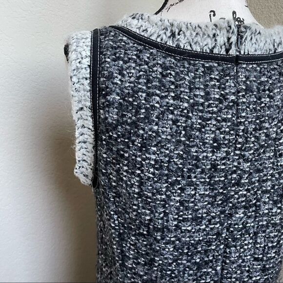 Marc Cain Wool Blend Winter Shift Dress with Hidden Zip and Button Size M - Picture 8 of 16